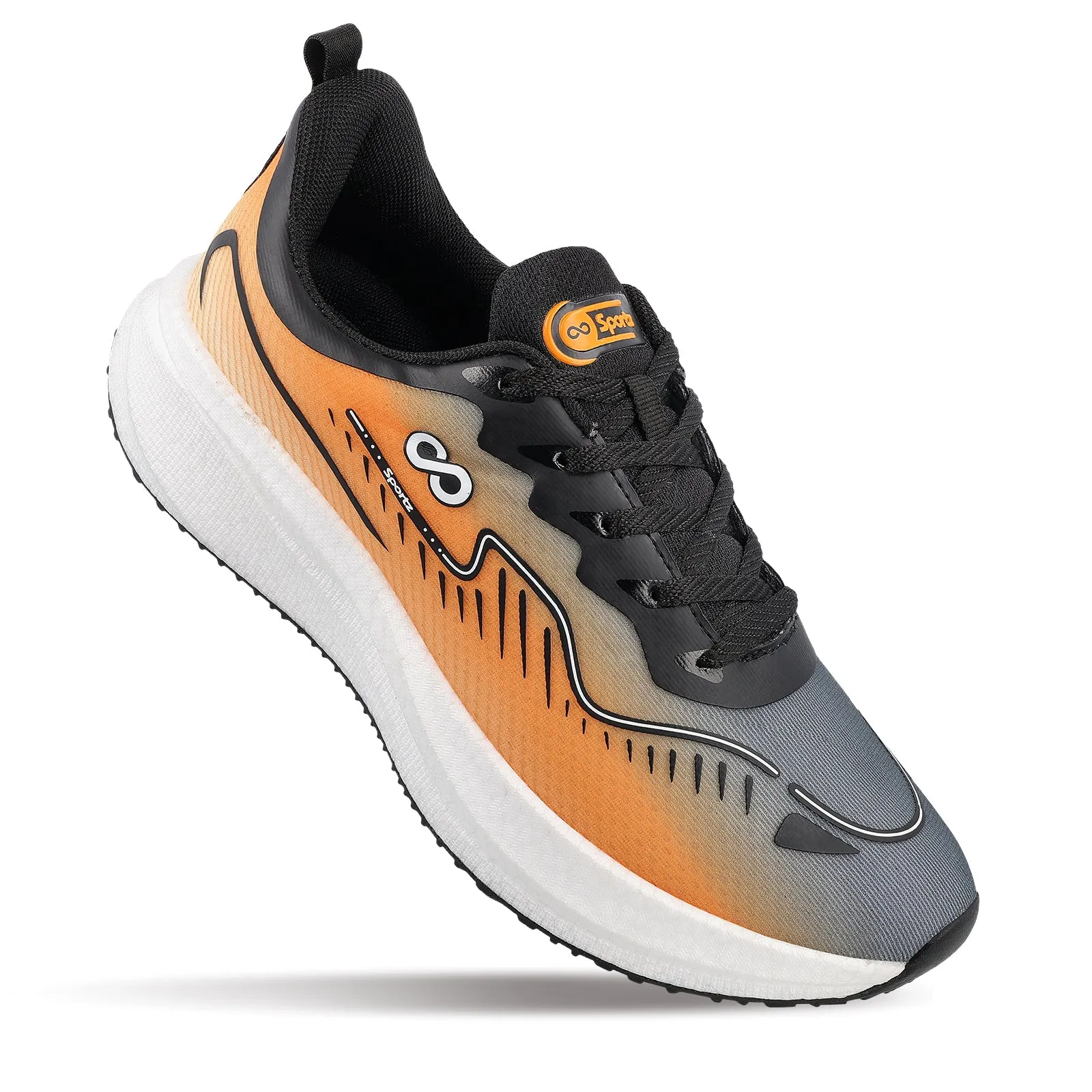 Men's Active Beads Sports Shoe - WS9163 Grey Orange