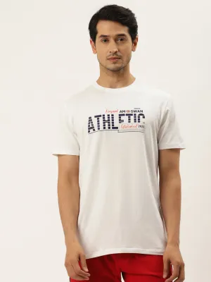 Mens Cotton Rich Lycra Graphic Half  Sleeve Crew Neck T-Shirts