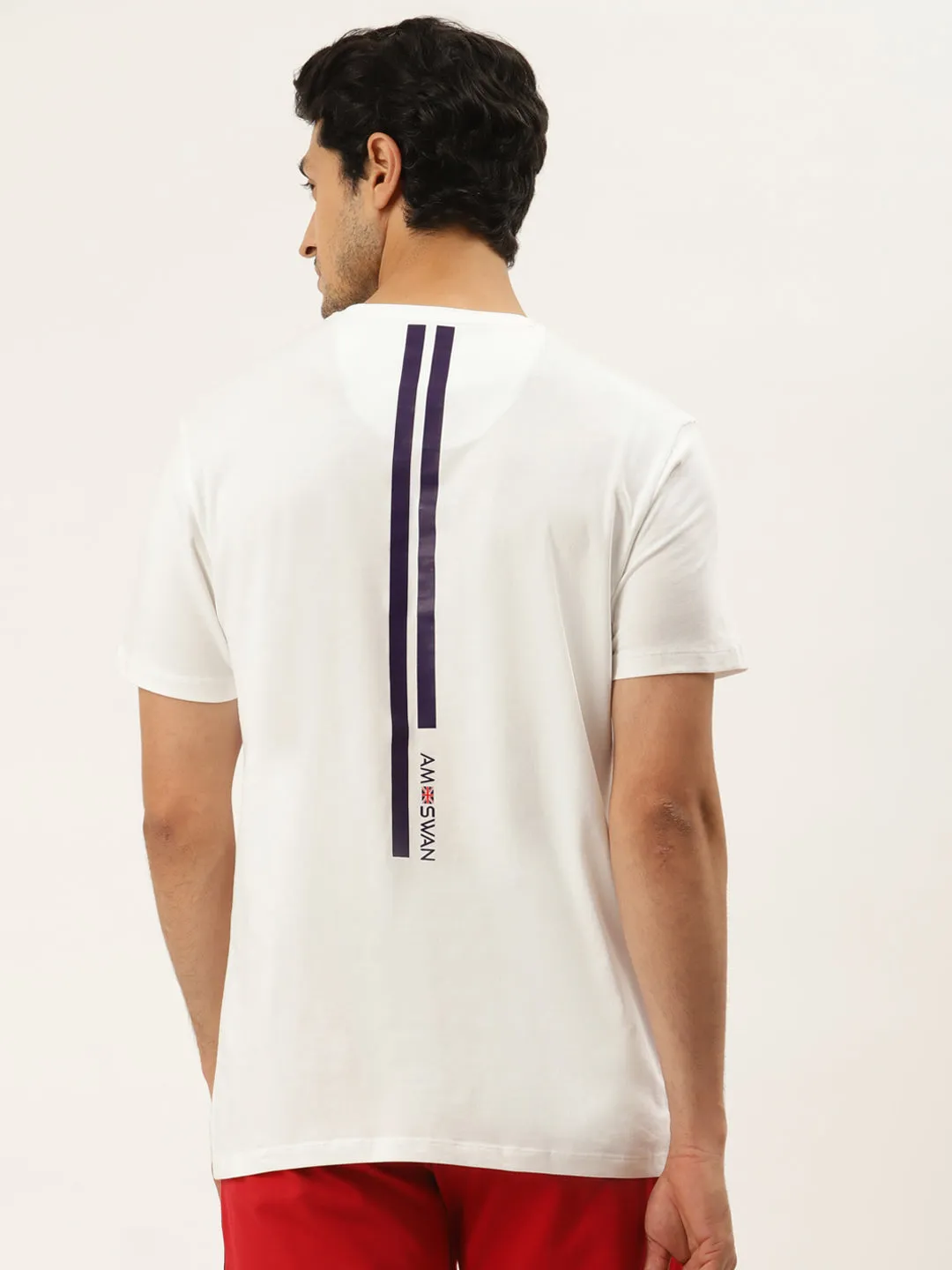 Mens Cotton Rich Lycra Graphic Half  Sleeve Crew Neck T-Shirts