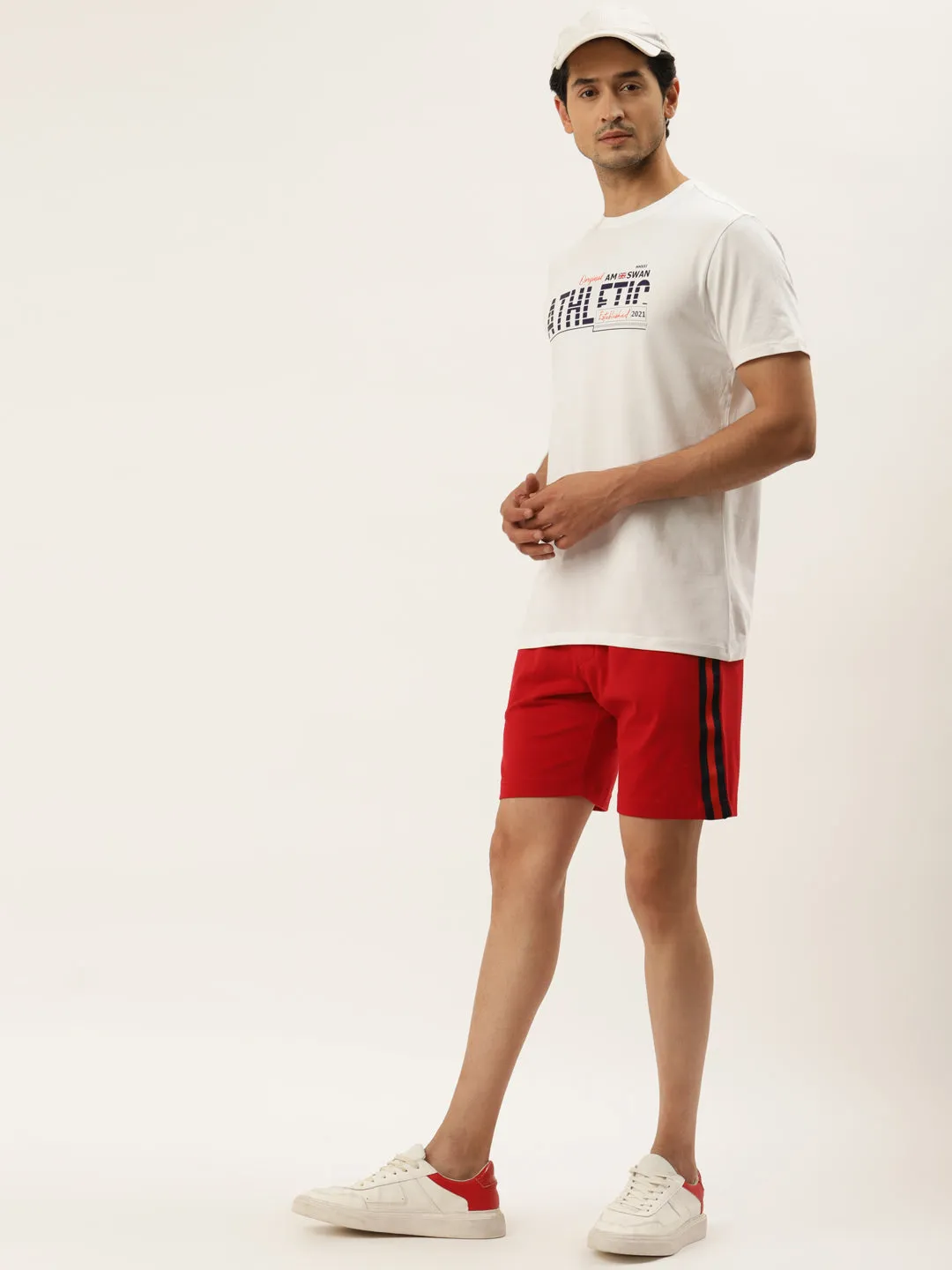 Mens Cotton Rich Lycra Graphic Half  Sleeve Crew Neck T-Shirts