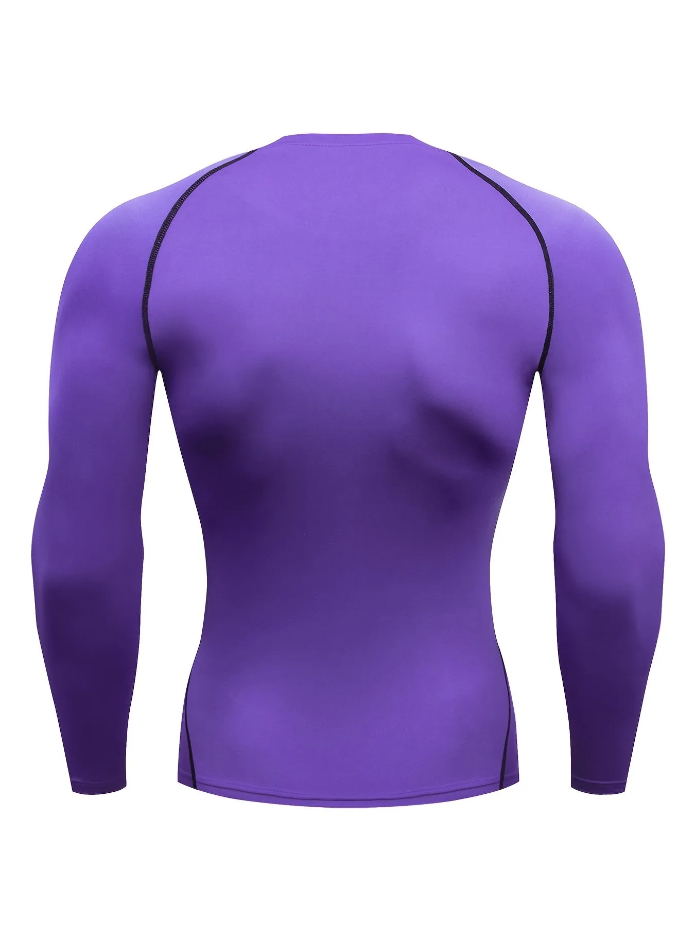 Mens Purple High-Performance Compression Shirt - Quick-Dry, Long Sleeve Workout Top with Moisture-Wicking Technology for Intense Gym, Running & Training - Ergonomic Fit for All-Day Comfort