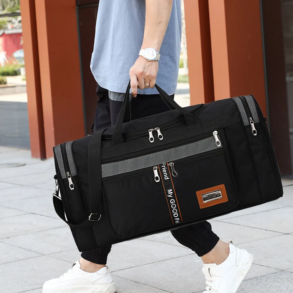Mens Sports Travel Duffel Bag Large Capacity Gym Bags Luggage Bag Black