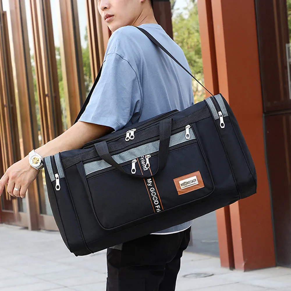 Mens Sports Travel Duffel Bag Large Capacity Gym Bags Luggage Bag Black