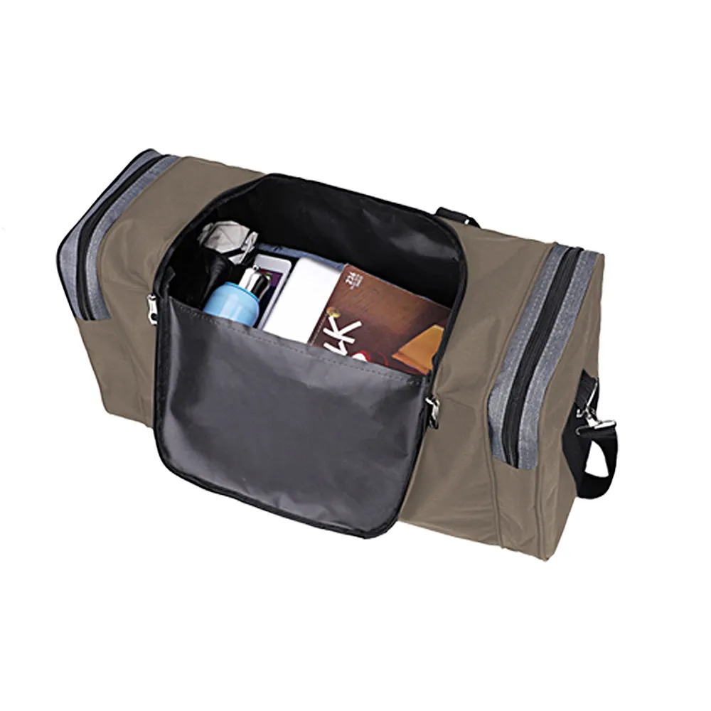 Mens Sports Travel Duffel Bag Large Capacity Gym Bags Luggage Bag Khaki