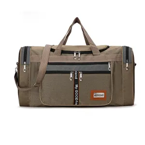 Mens Sports Travel Duffel Bag Large Capacity Gym Bags Luggage Bag Khaki