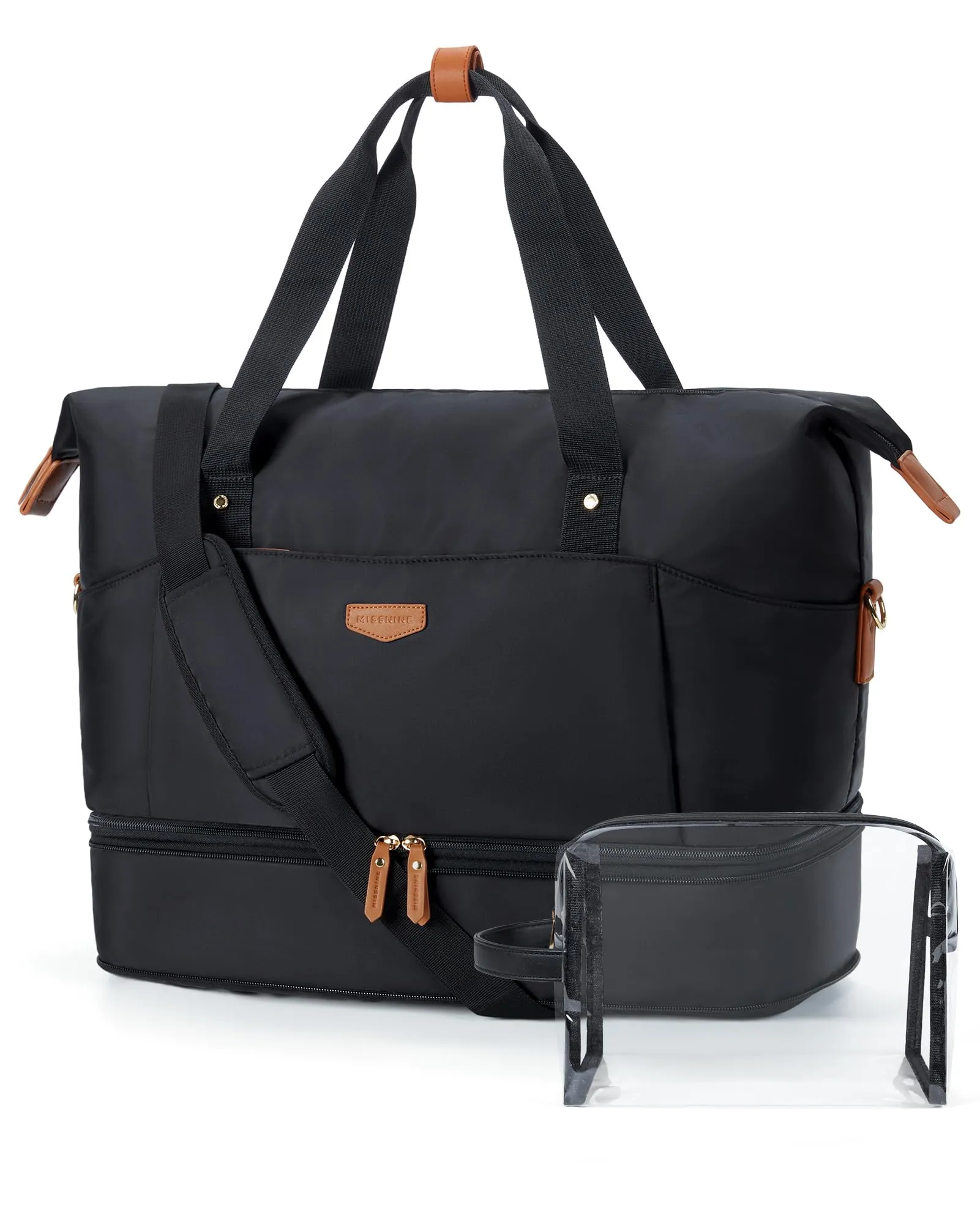 Missnine Expandable Travel Duffel Bag with Shoes Compartment