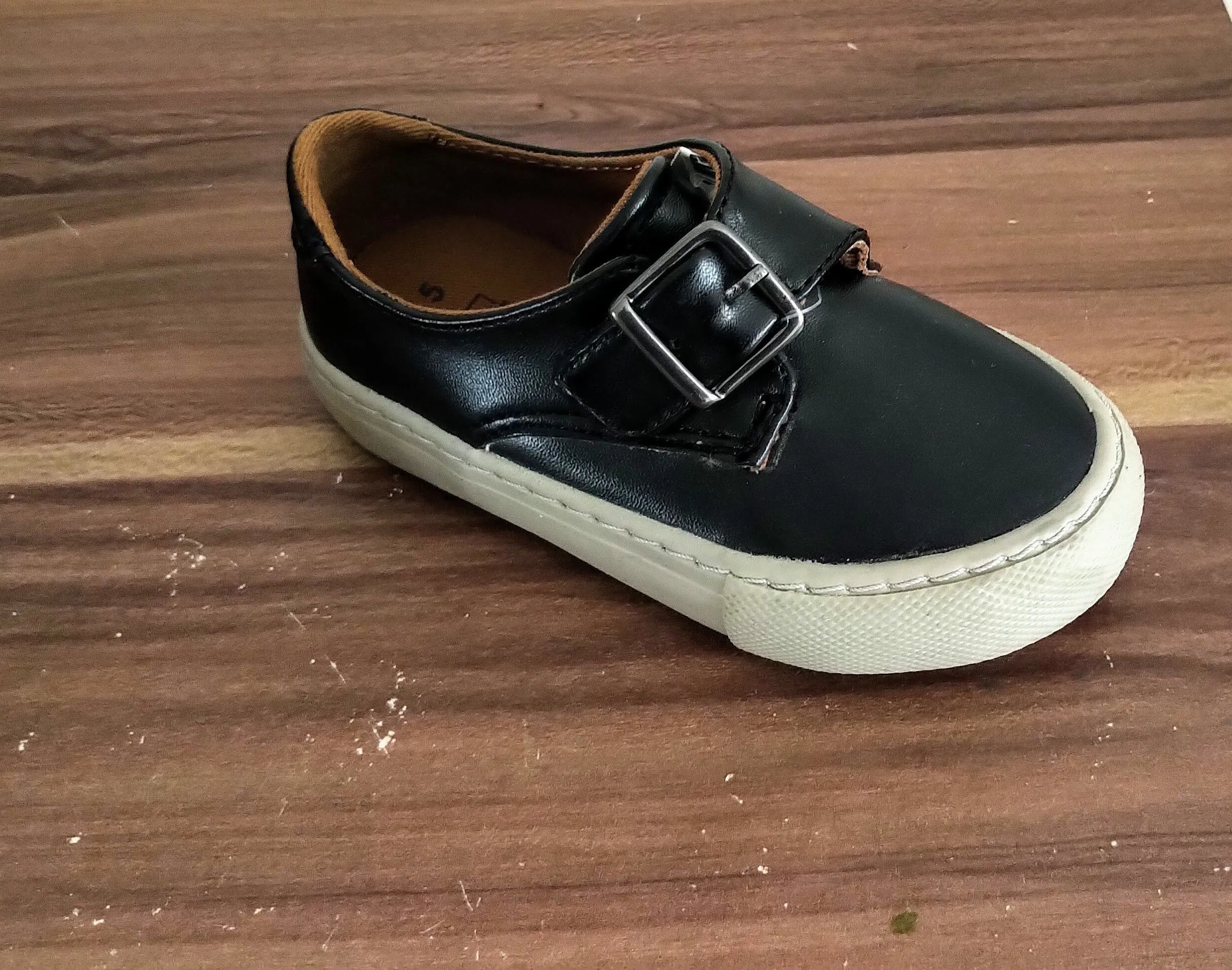 Next Monk Black Buckle Younger Boys Shoes