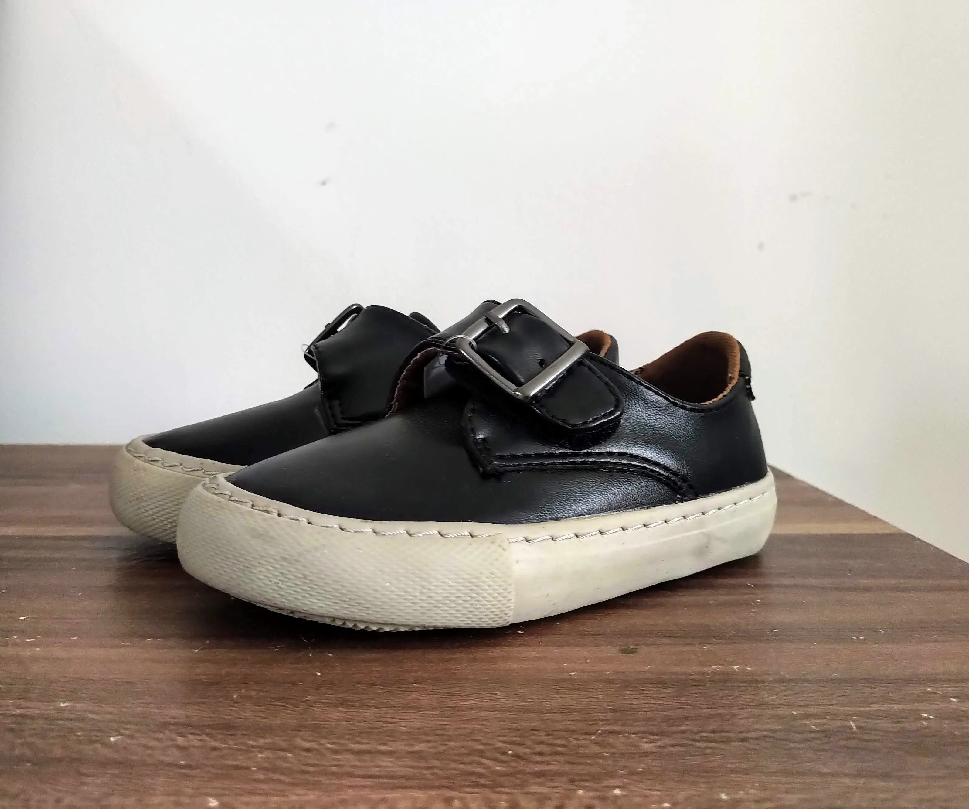 Next Monk Black Buckle Younger Boys Shoes
