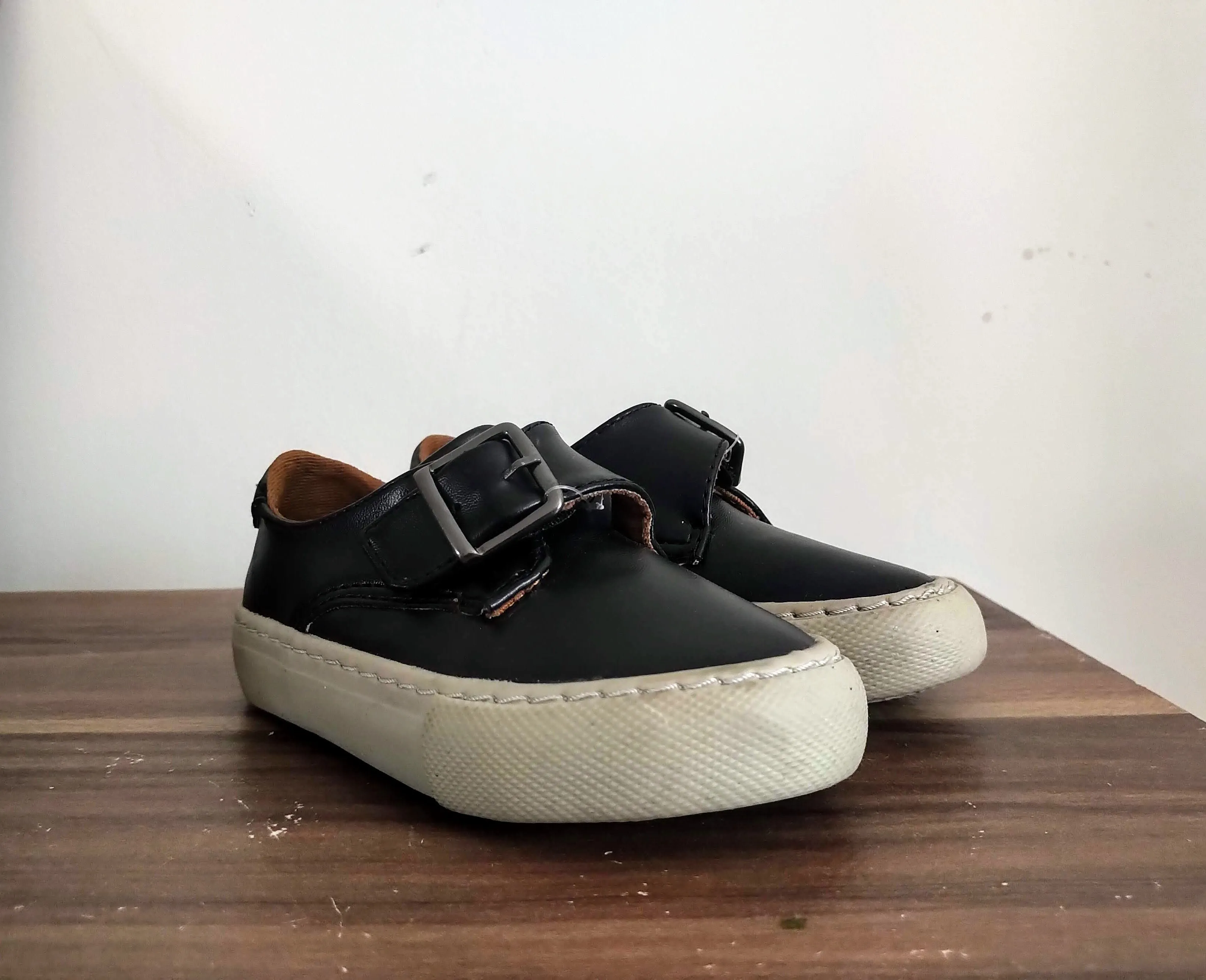 Next Monk Black Buckle Younger Boys Shoes