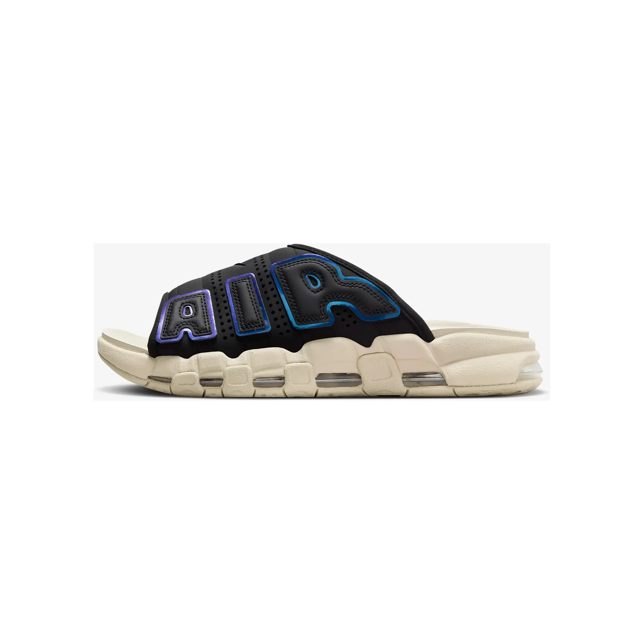 Nike Men's Air More Uptempo Slides - Black / Sanddrift / Clear / Multi-Color