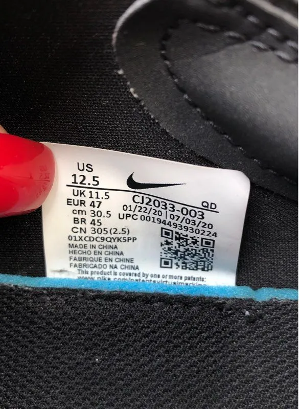 Nike Men's Air Zoom Type CJ2033-003 Black Athletic Shoes - Size 12.5