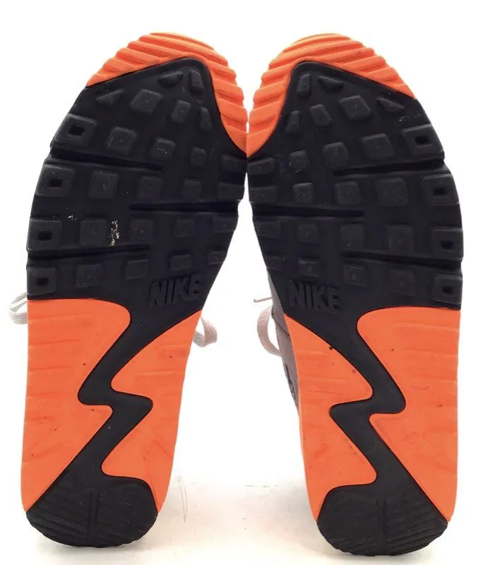 Nike Women's Air Max 90 Gray Orange Athletic Shoes - Size 9.5