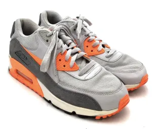 Nike Women's Air Max 90 Gray Orange Athletic Shoes - Size 9.5
