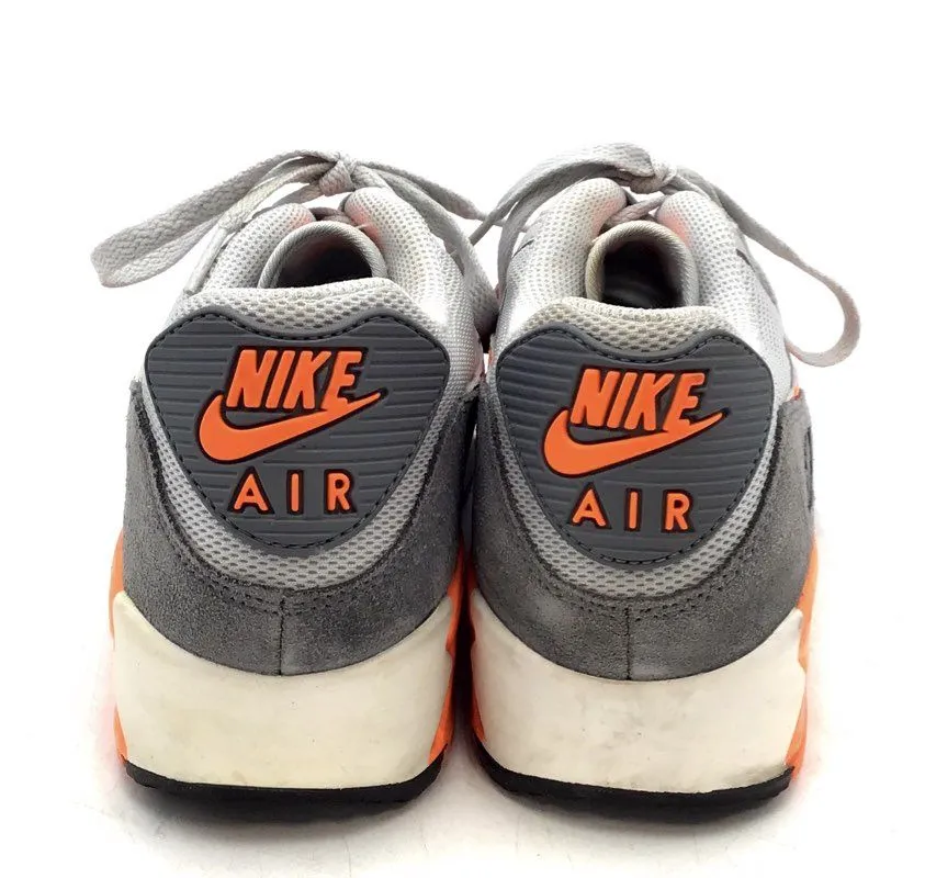 Nike Women's Air Max 90 Gray Orange Athletic Shoes - Size 9.5
