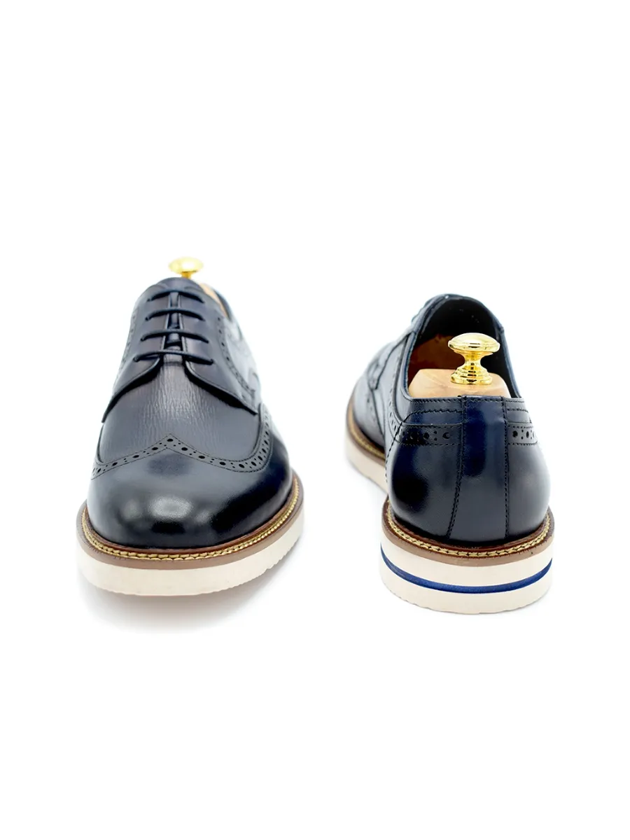 Paolo Vandini Navy Leather Casual Shoes