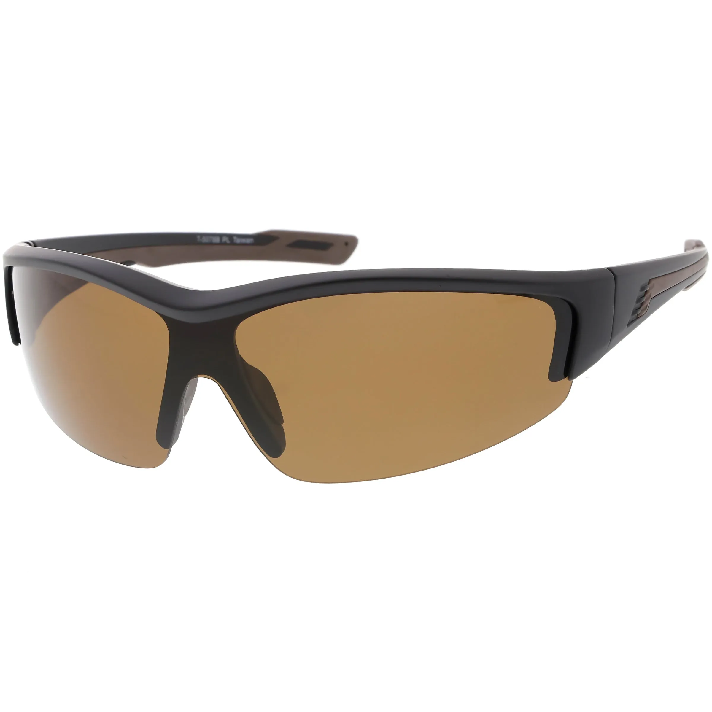 Performance TR-90 Semi Rimless Sports Wrap Polarized Sunglasses C801