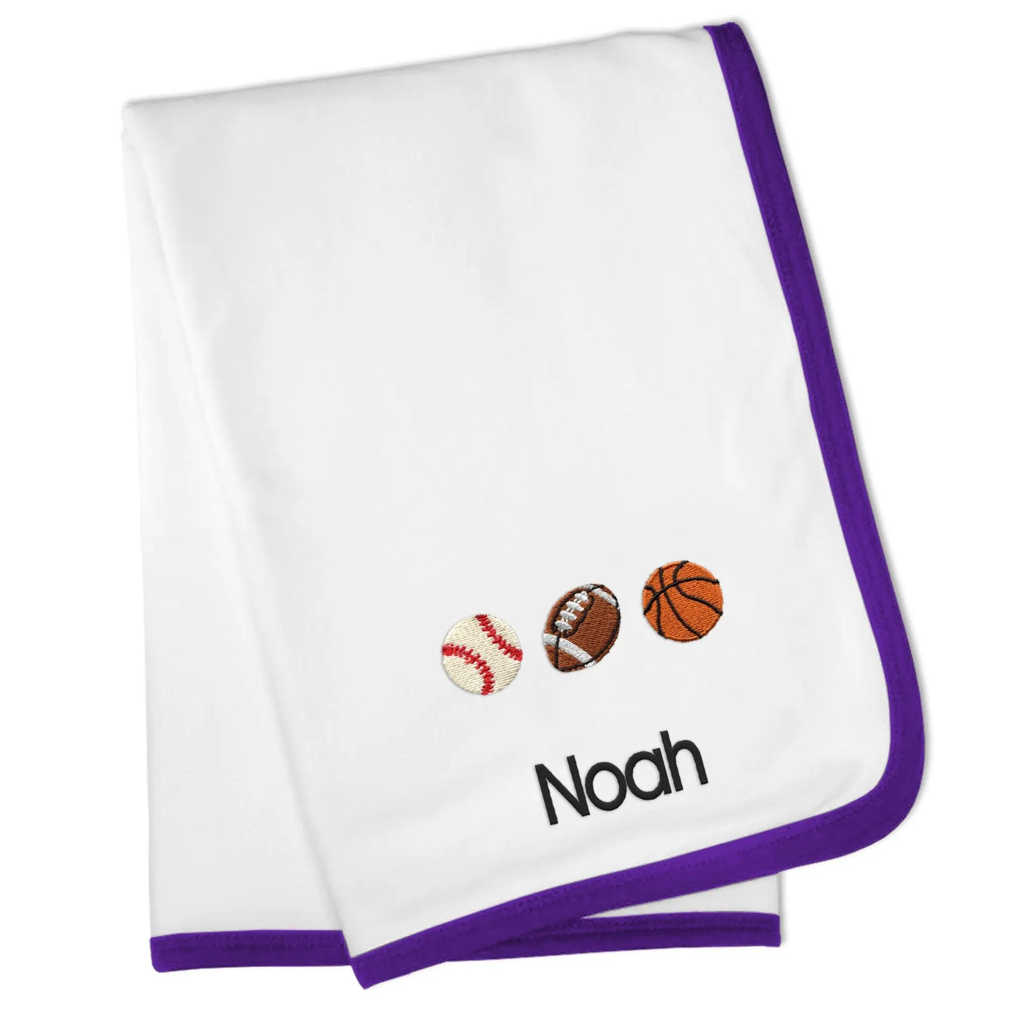 Personalized 3 Sports Balls Emoji Blanket