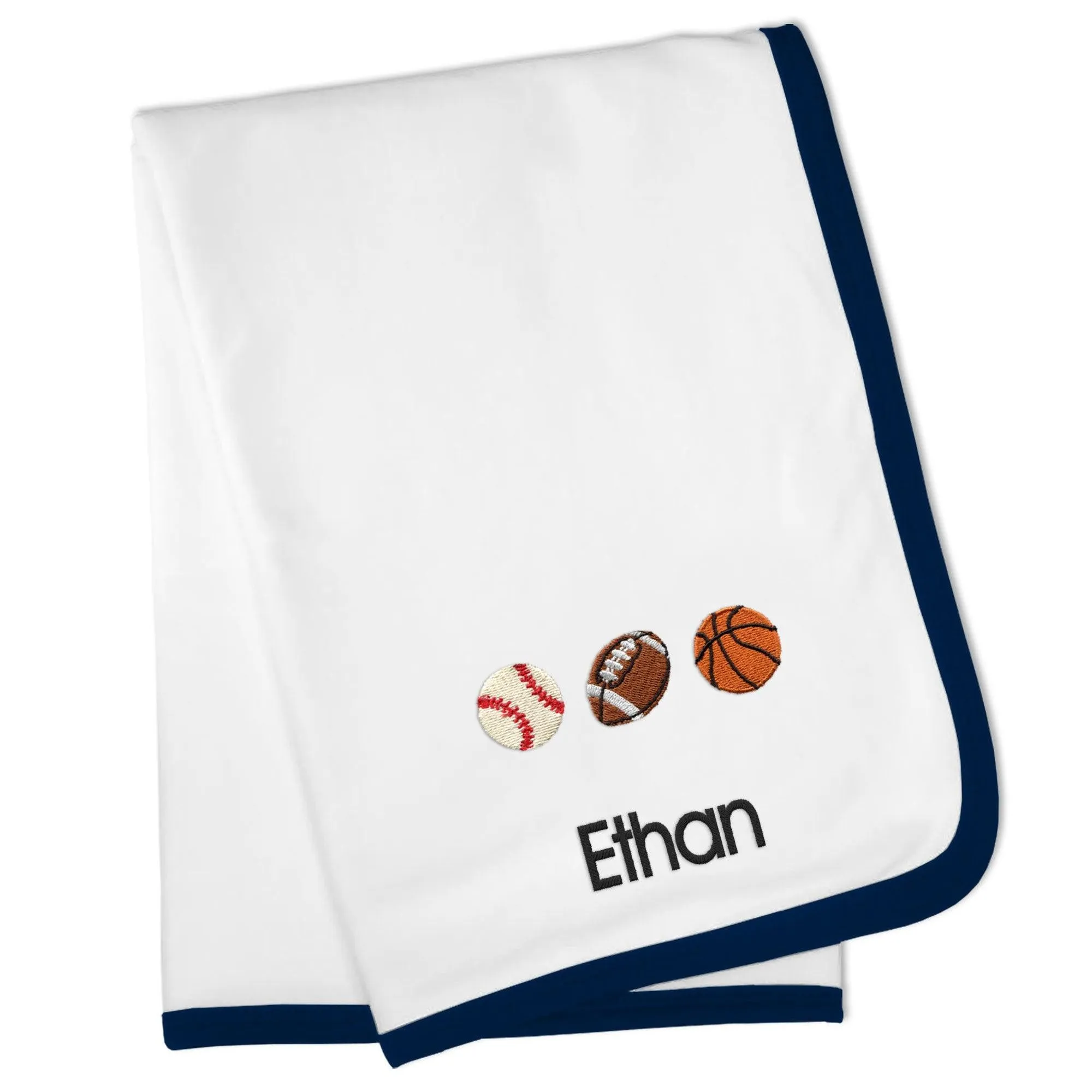 Personalized 3 Sports Balls Emoji Blanket