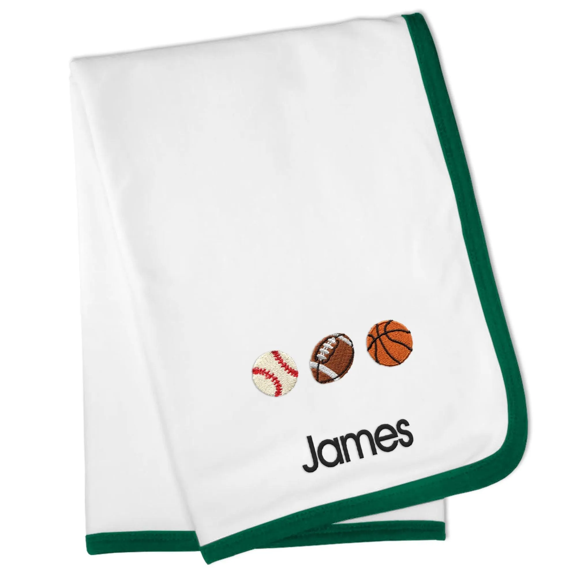 Personalized 3 Sports Balls Emoji Blanket