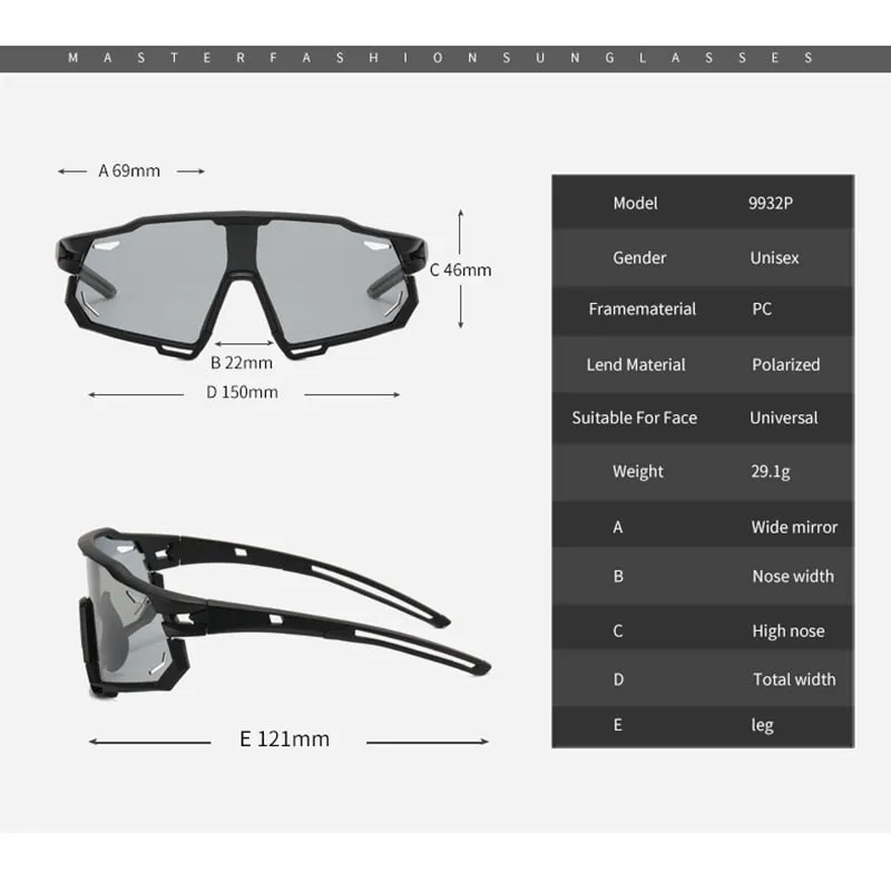 Photochromic Sports Glasses Polarized Bike Eyewear