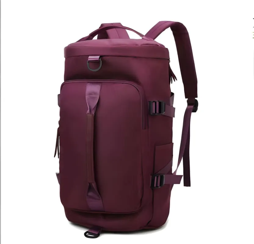 Pink and Gray Womens Gym Bag Backpack with Matching Duffel Bag