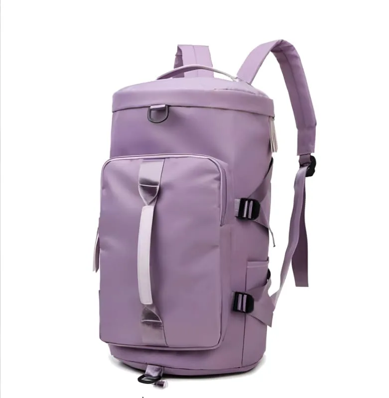 Pink and Gray Womens Gym Bag Backpack with Matching Duffel Bag