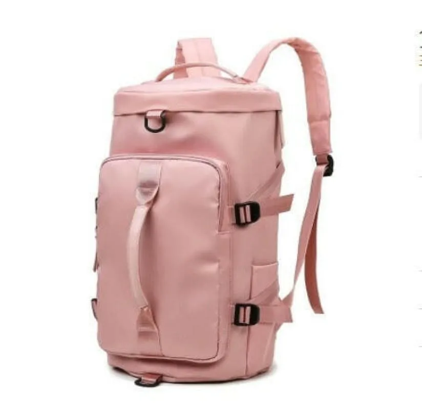 Pink and Gray Womens Gym Bag Backpack with Matching Duffel Bag
