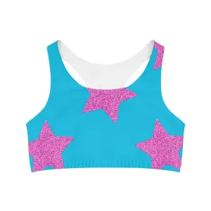 Pink Stars - Inovax Seamless Sports Bra