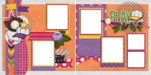 Play Ball Girl - Digital Scrapbook Pages - INSTANT DOWNLOAD