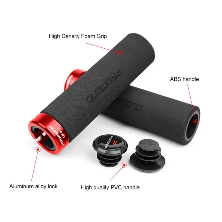 PROMEND GR-513 1 Pair Bicycle Antiskid Sweat-absorbing Sponge Grips Cover (Black)