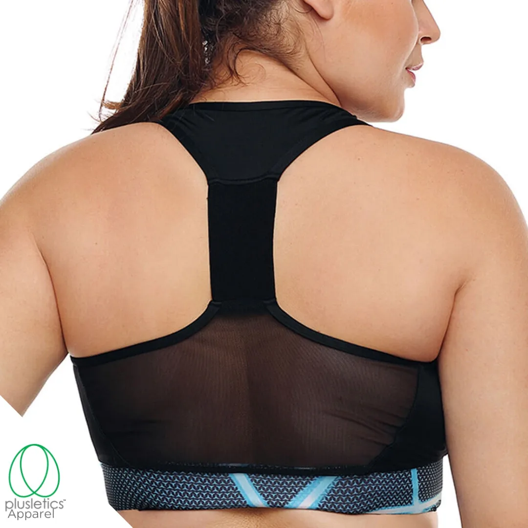 Racerback Mesh Sports Bra - Blue Lighting