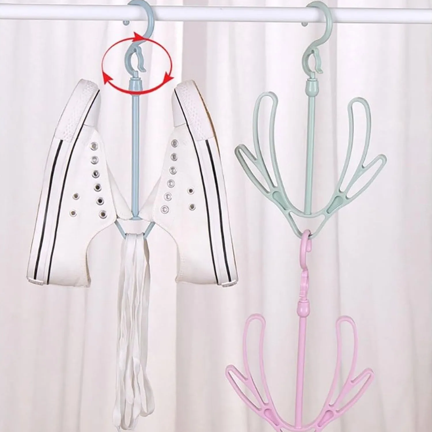 Rotatable Shoe Drying Hanger for Balcony or Closet