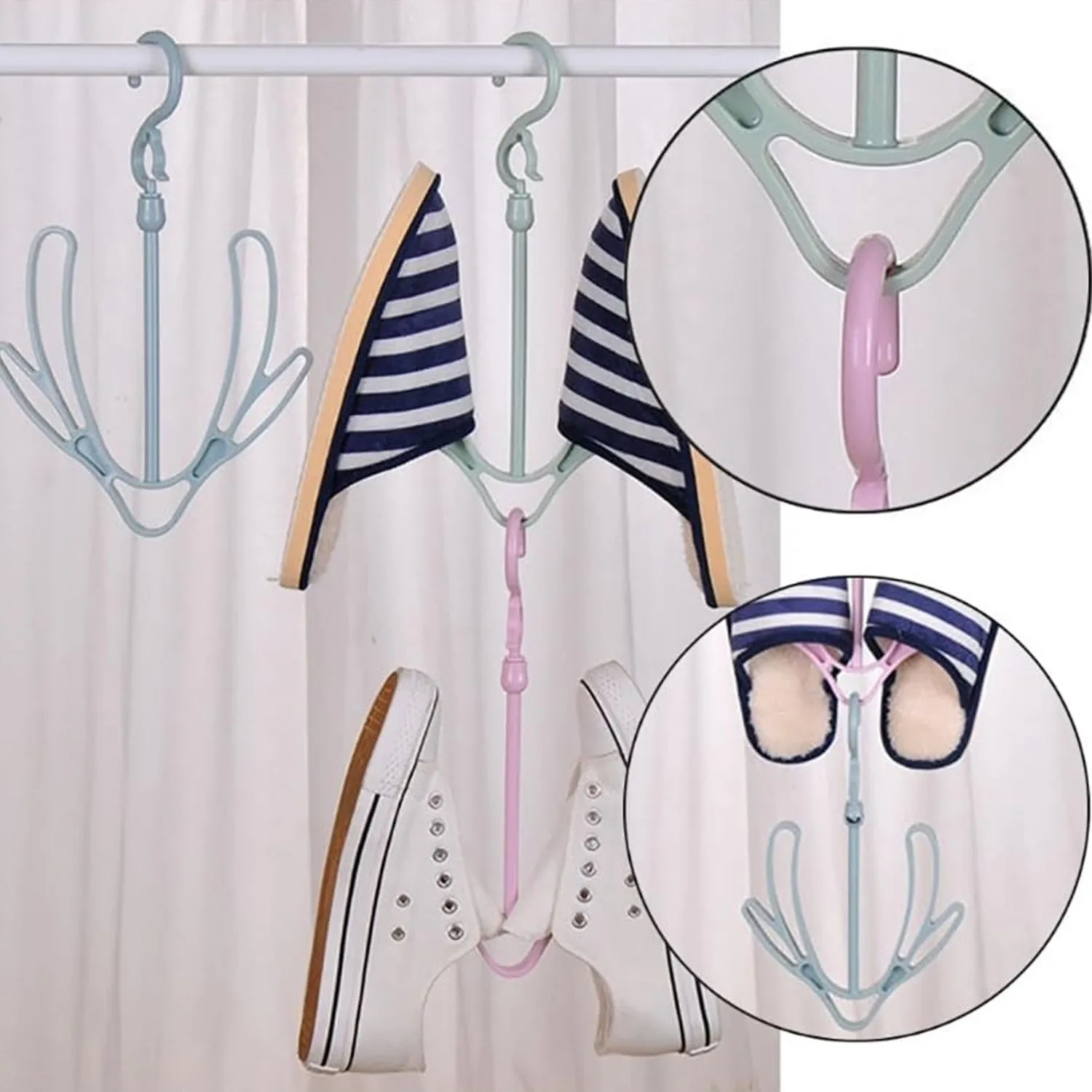 Rotatable Shoe Drying Hanger for Balcony or Closet