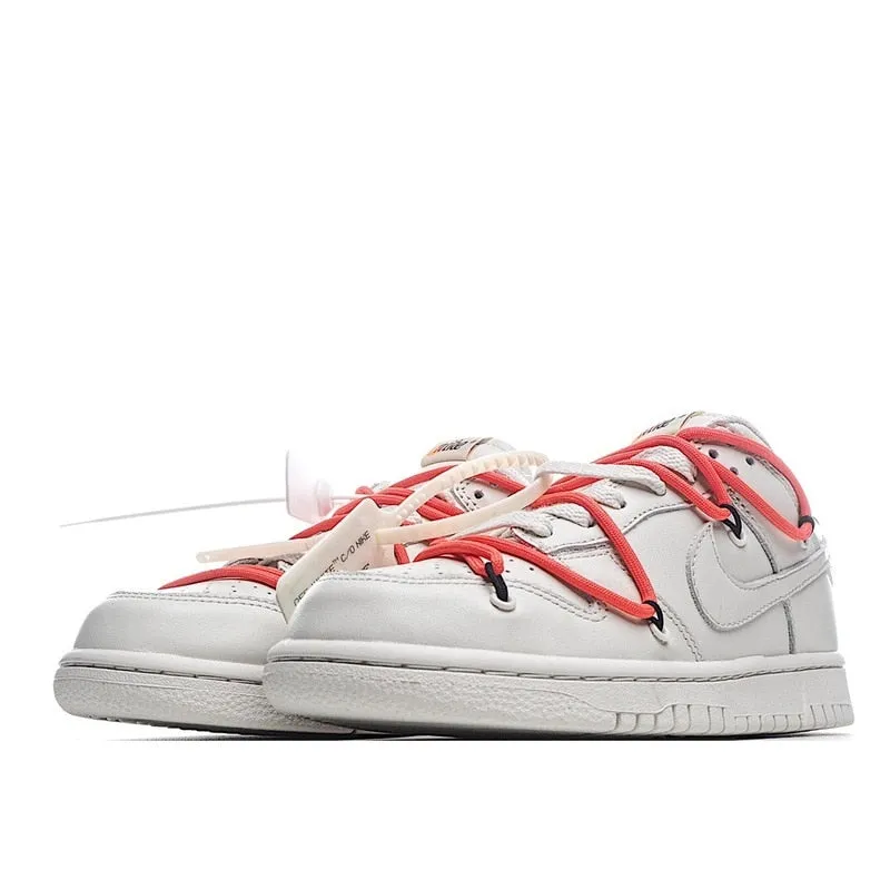 SCHNIKE SB Dunk Baja Blanco Unisex Zapatillas De Deporte Zapatos De Skate Zapatos