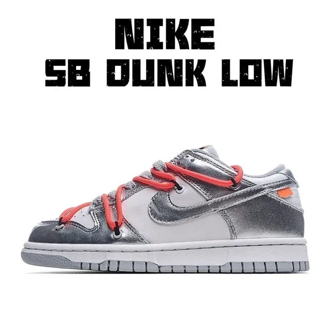 SCHNIKE SB Dunk Baja Blanco Unisex Zapatillas De Deporte Zapatos De Skate Zapatos