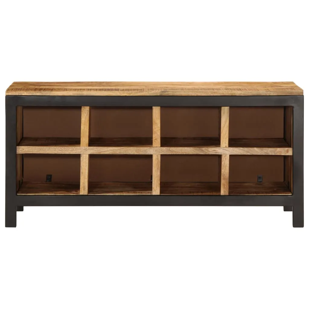 Shoe Bench 110x35x51 cm Solid Rough Wood Mango