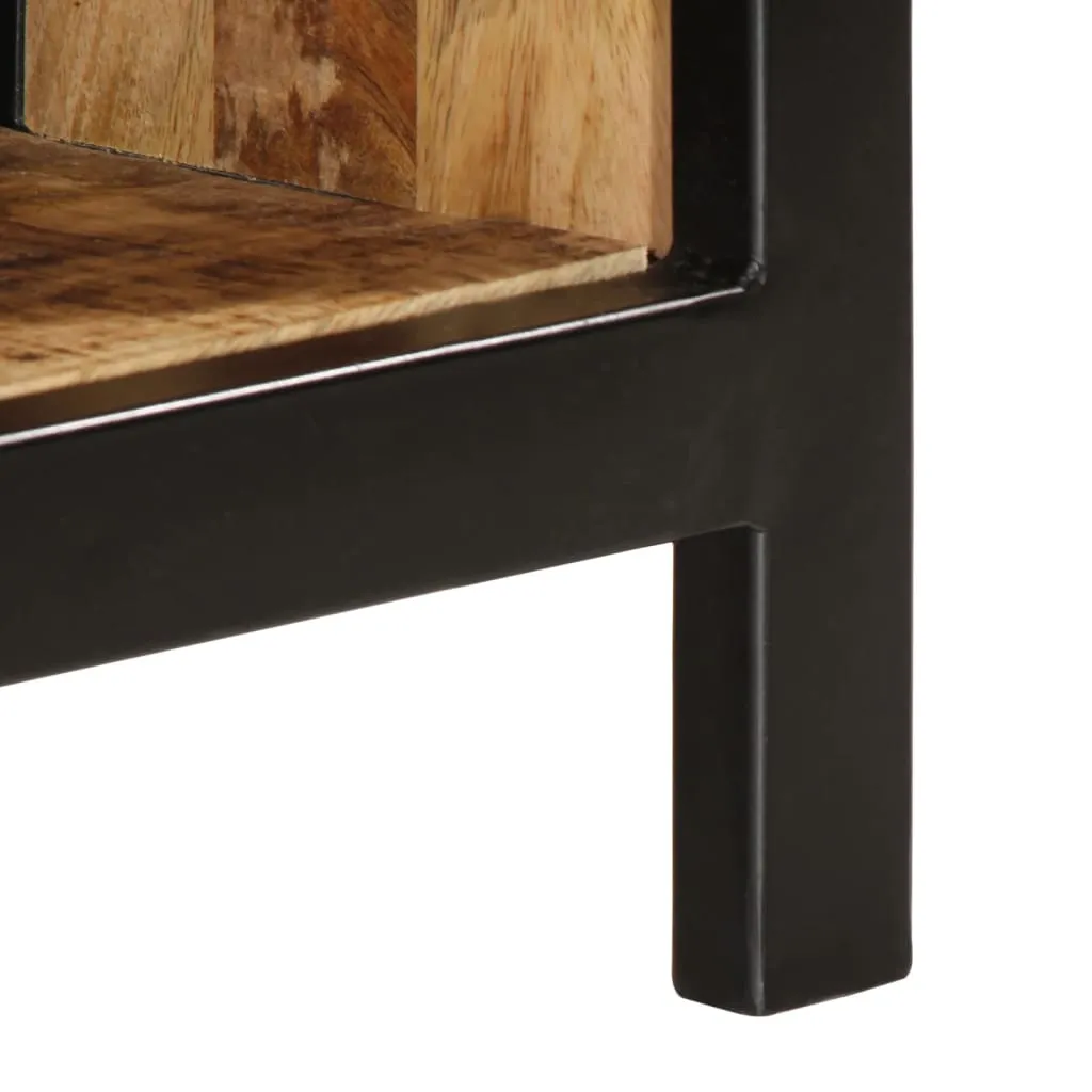 Shoe Bench 110x35x51 cm Solid Rough Wood Mango