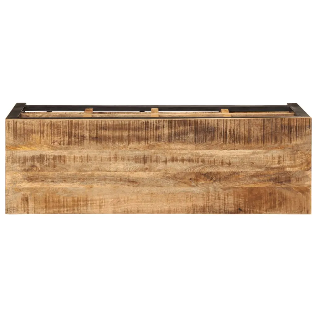 Shoe Bench 110x35x51 cm Solid Rough Wood Mango