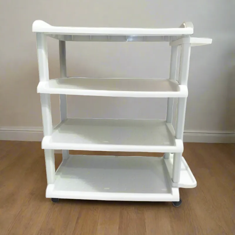 Shoe Rack White Plastic With Wheels