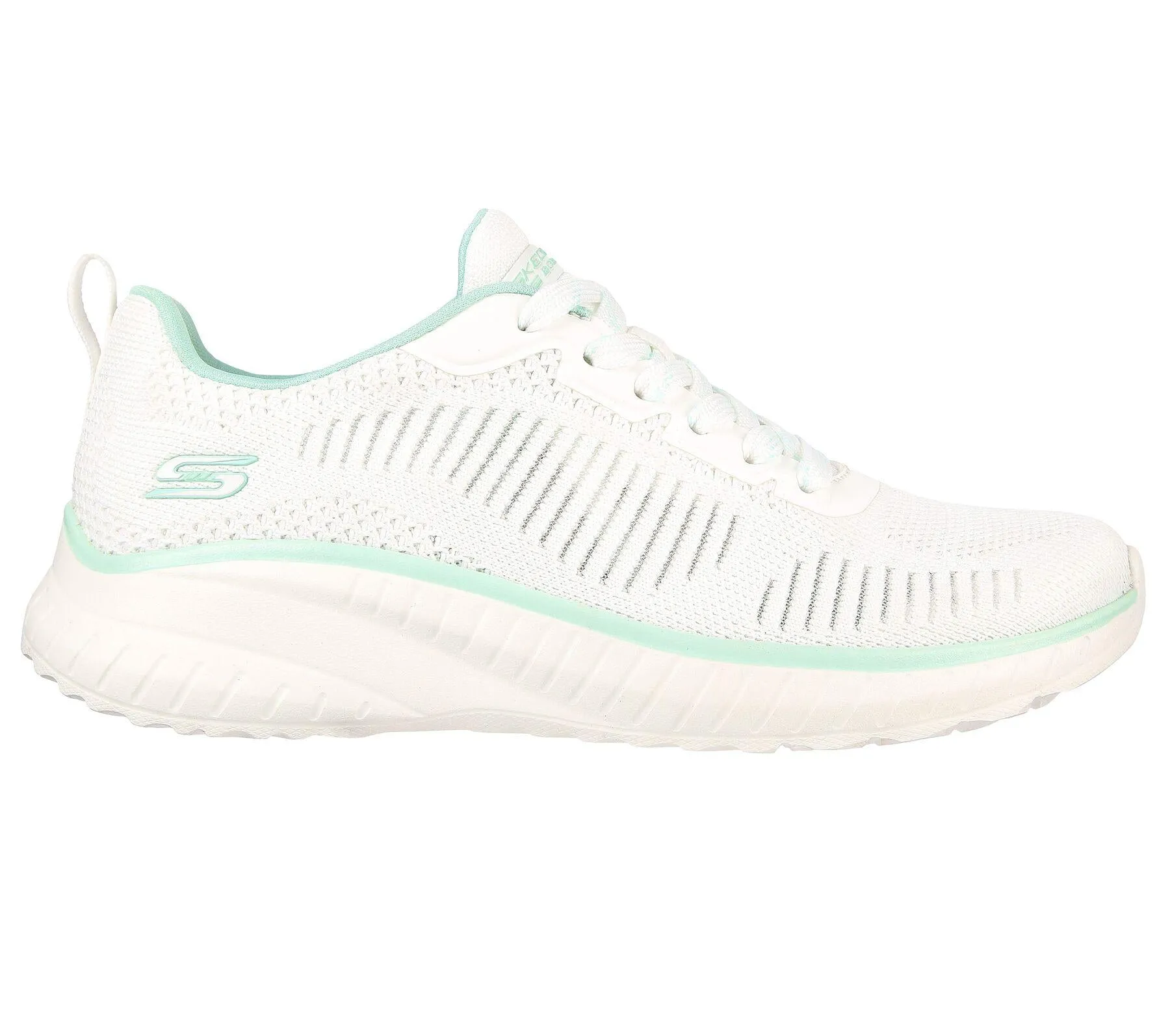 Skechers (GAR117212) Ladies Sports Bobs Squad Chaos Parallel Lines Shoes in UK 3 to 8
