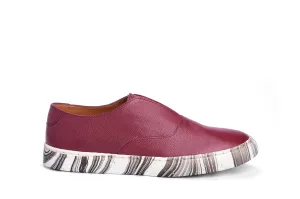 Sneakers- Maroon  Marbling Leather