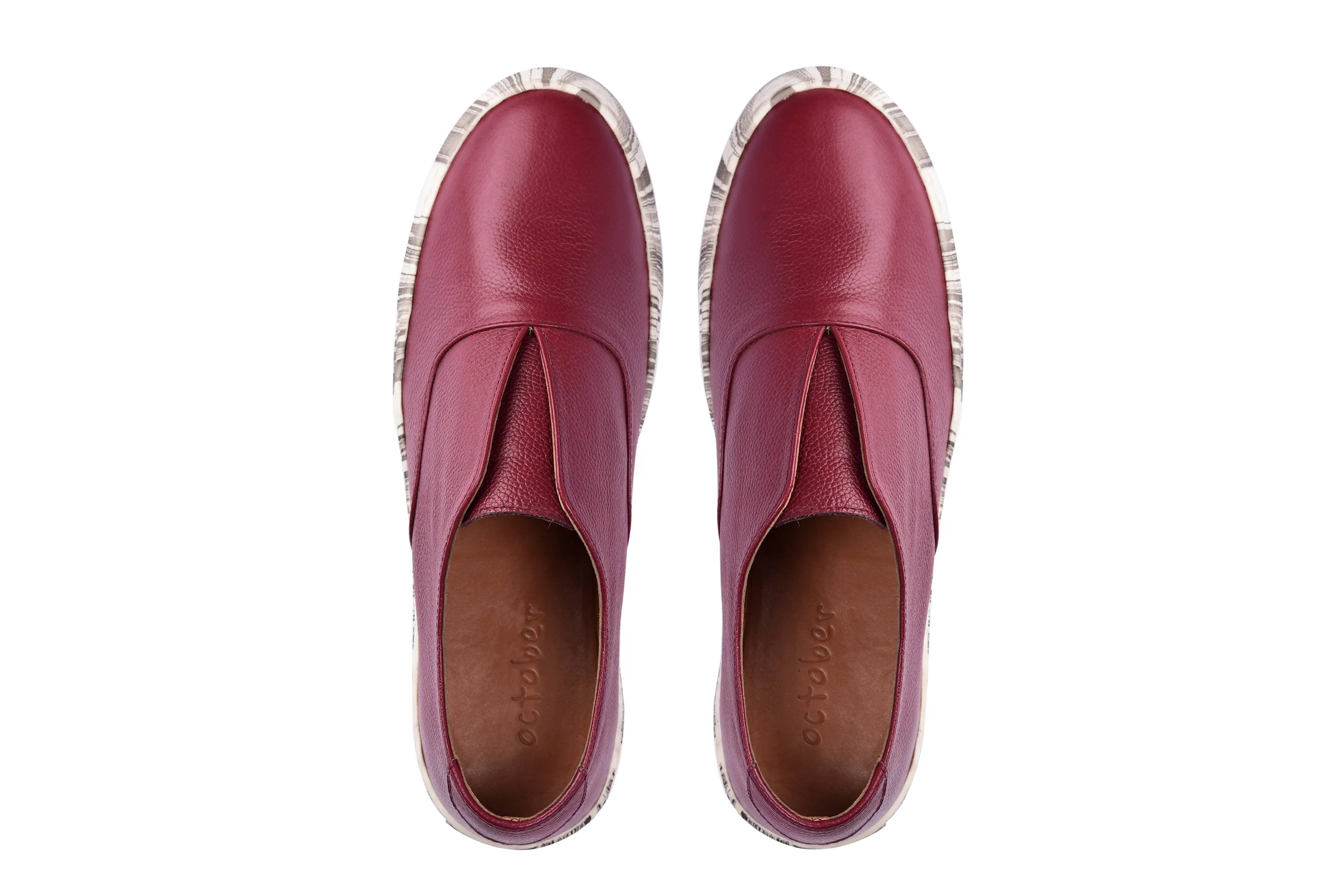 Sneakers- Maroon  Marbling Leather