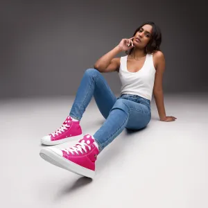 Snooty Fox Art Women’s High Top Canvas Shoes - Summer Pink