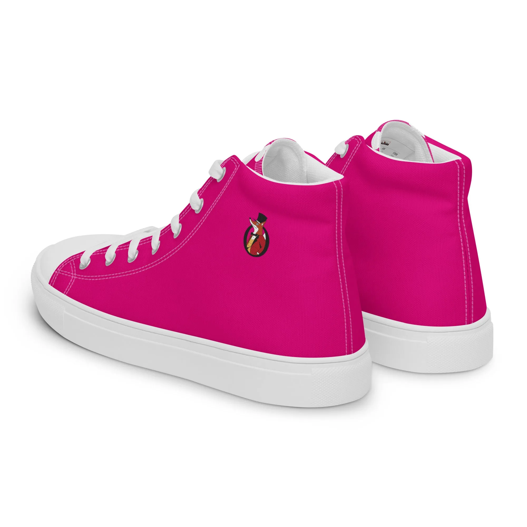 Snooty Fox Art Women’s High Top Canvas Shoes - Summer Pink