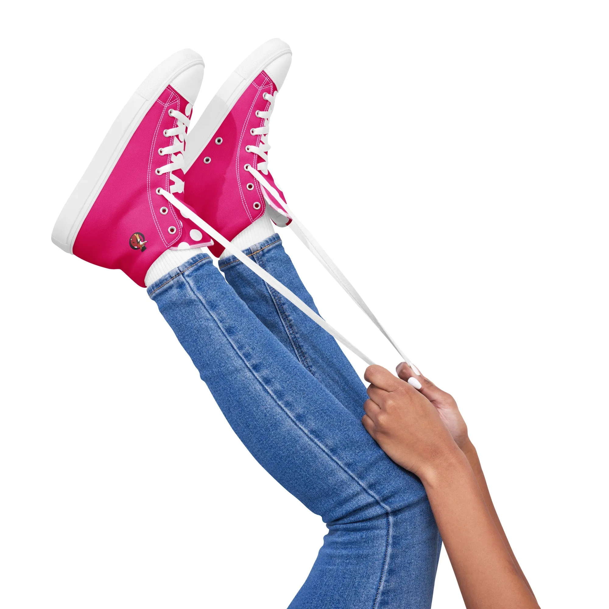 Snooty Fox Art Women’s High Top Canvas Shoes - Summer Pink