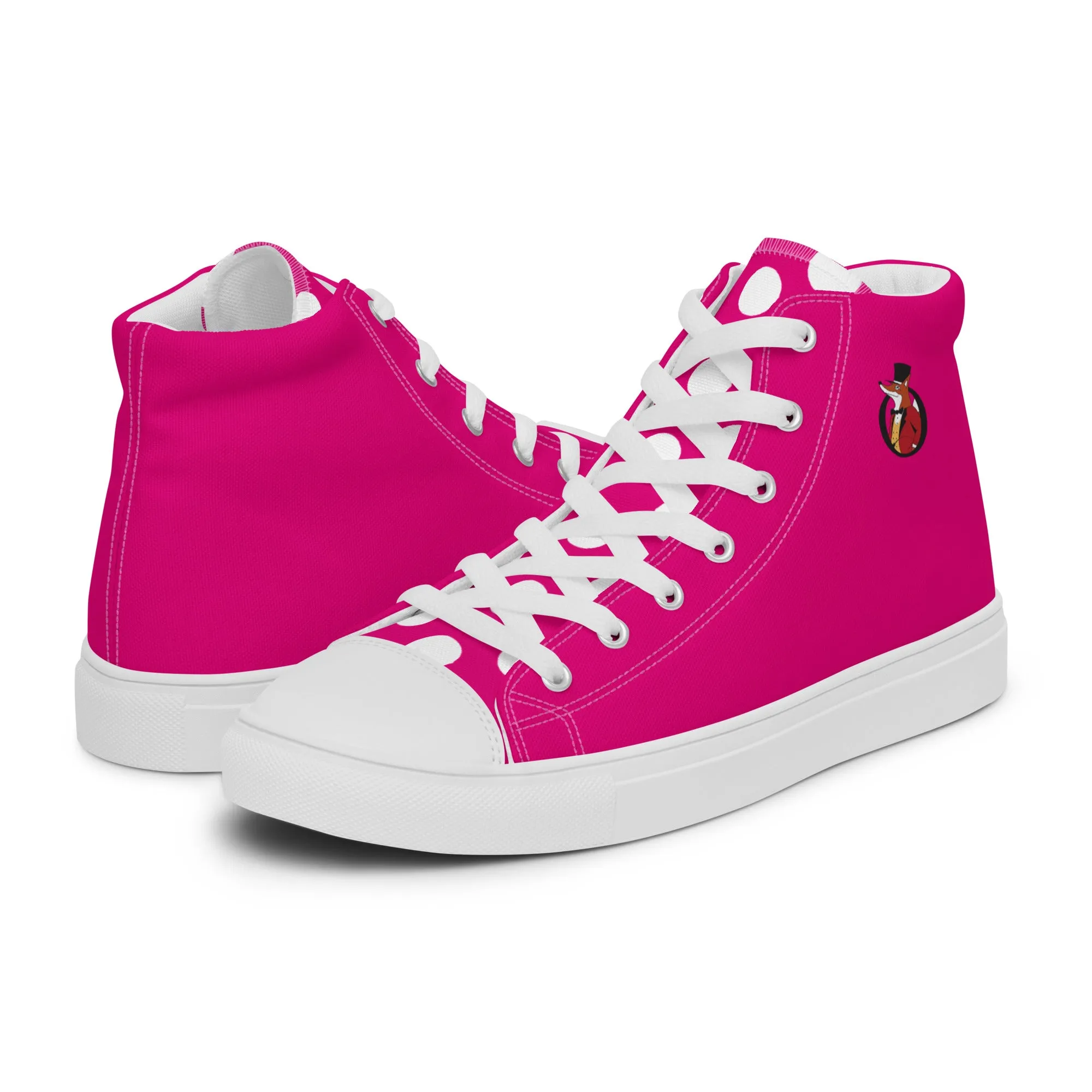 Snooty Fox Art Women’s High Top Canvas Shoes - Summer Pink