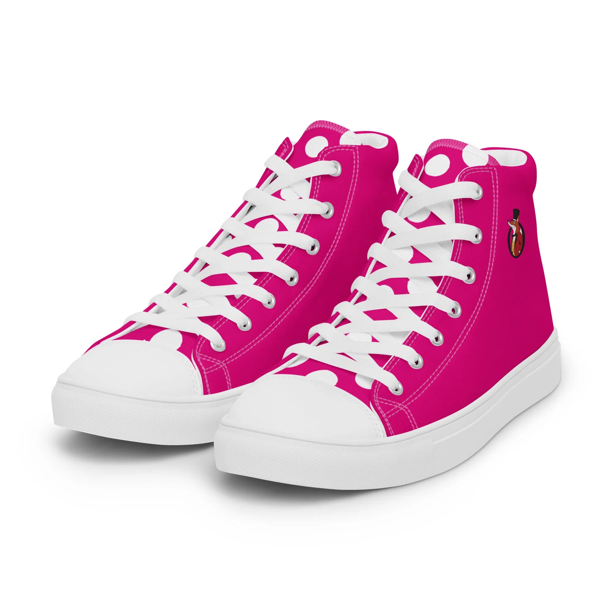 Snooty Fox Art Women’s High Top Canvas Shoes - Summer Pink