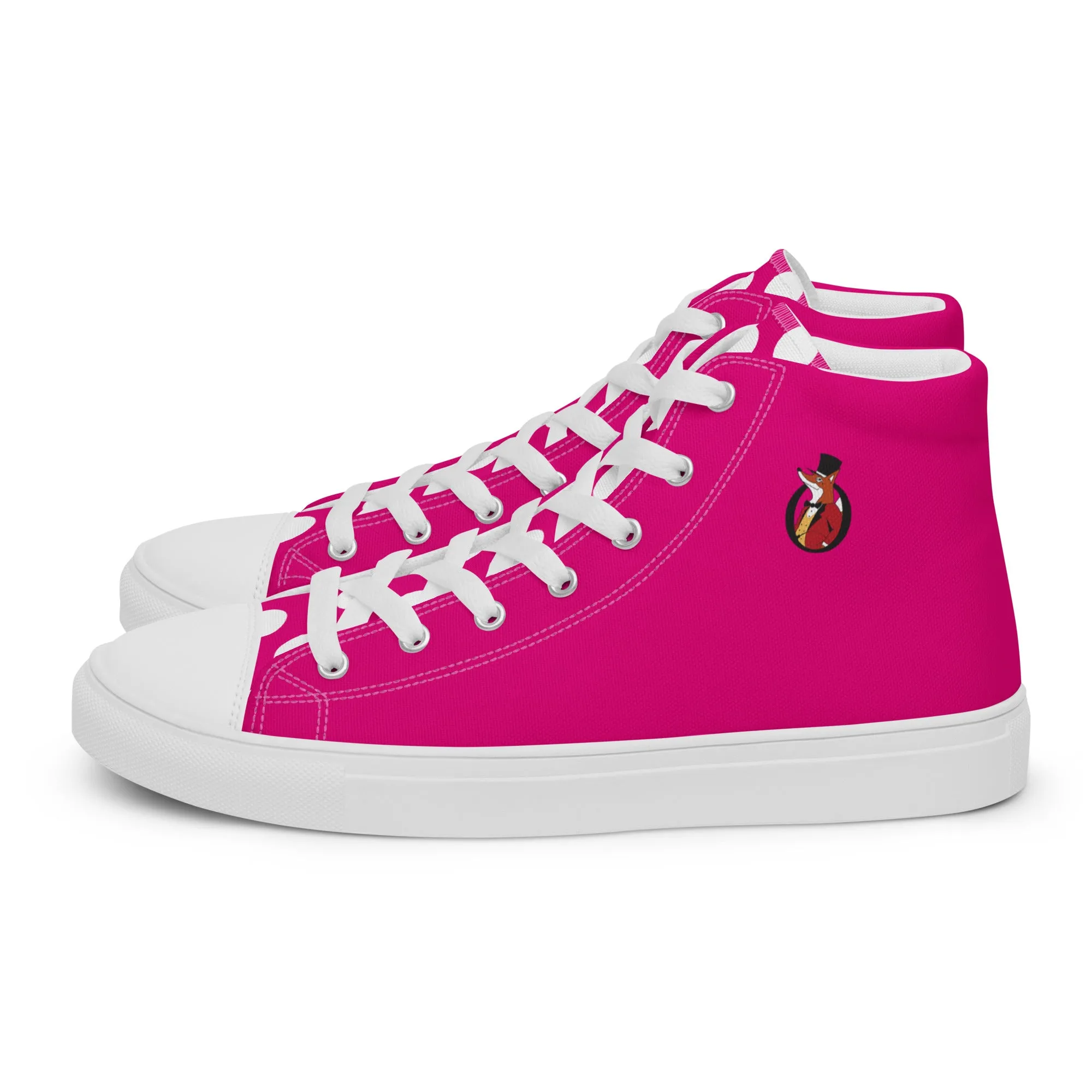 Snooty Fox Art Women’s High Top Canvas Shoes - Summer Pink