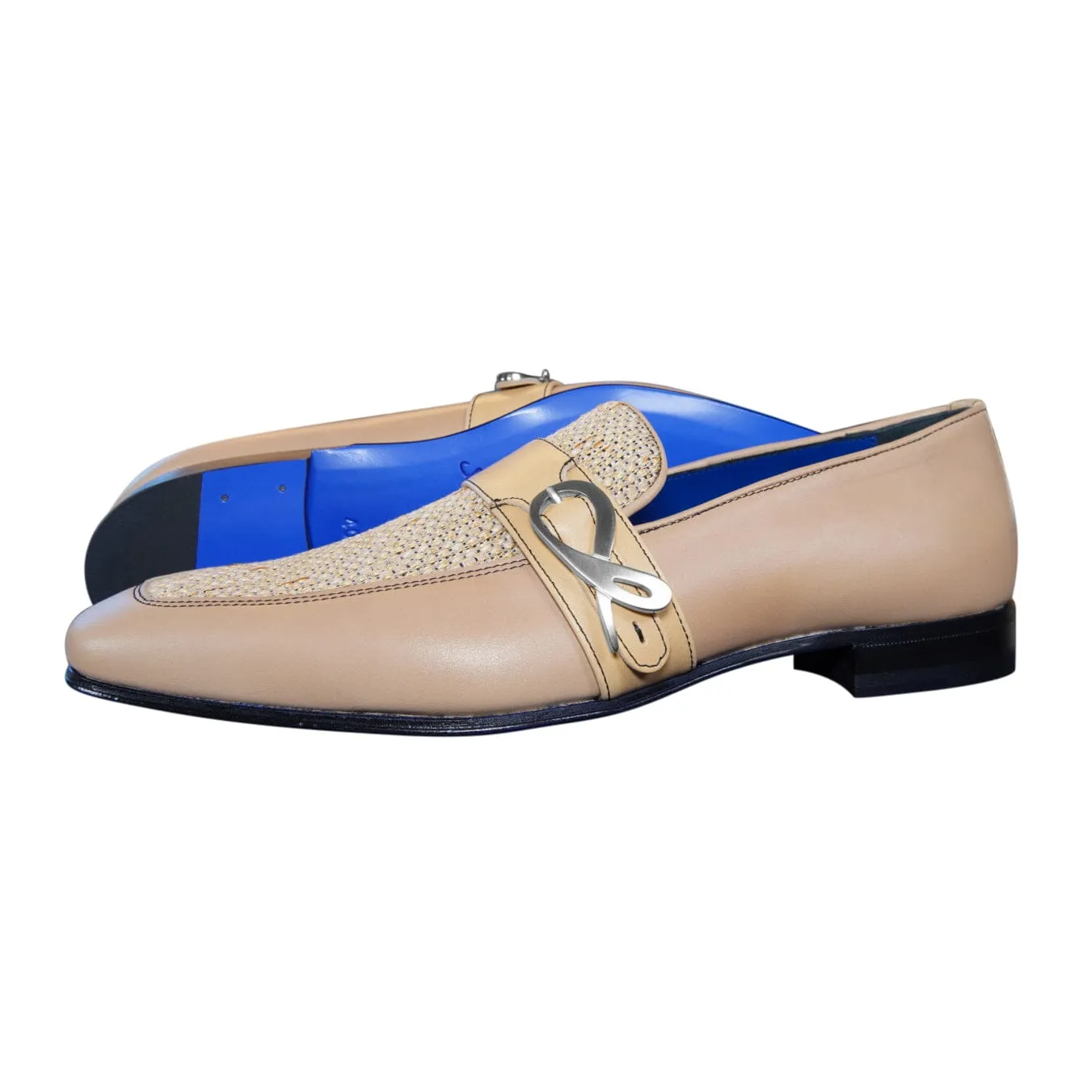 Tan Cestino Monk Silver Loafer