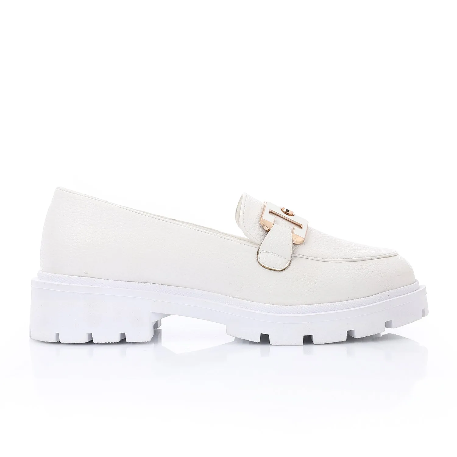Topshop Cooper leather loafer with gold trim